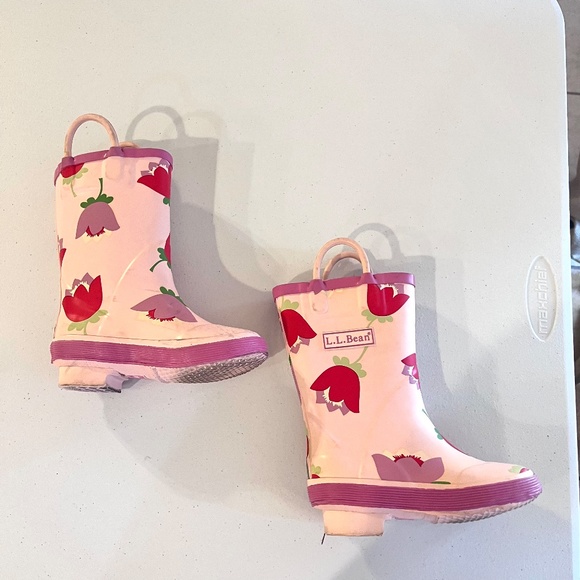 ☔️🌧️RAIN BOOTS🌂💧VINTAGE L.L. Bean rain boots with tulip pattern Size 7 - Picture 6 of 9